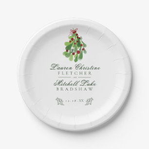 Assiettes En Carton Mariage sous le gui de Noël
