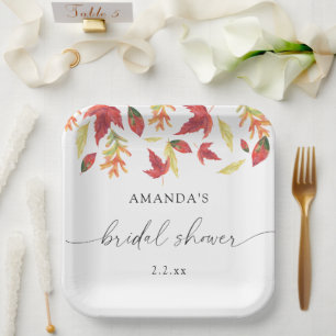 Assiettes En Carton Mariage sous les feuilles qui tombent