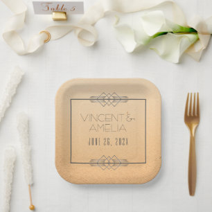 Assiettes En Carton Mariage sur mesure minimaliste Art Déco