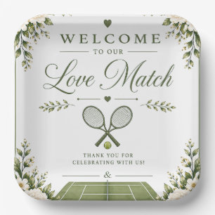 Assiettes En Carton Mariage Tennis Bienvenue