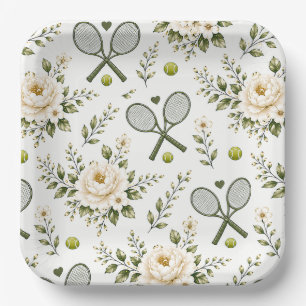 Assiettes En Carton Mariage Tennis Bienvenue