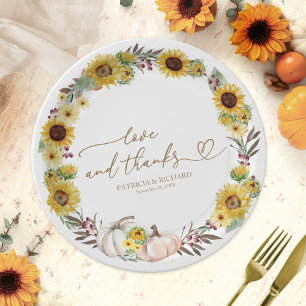 Assiettes En Carton Mariage Tournesol Citrouille Amour Et Remerciement