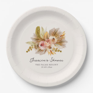 Assiettes En Carton Mariage Tropical Floral Vintage Shower