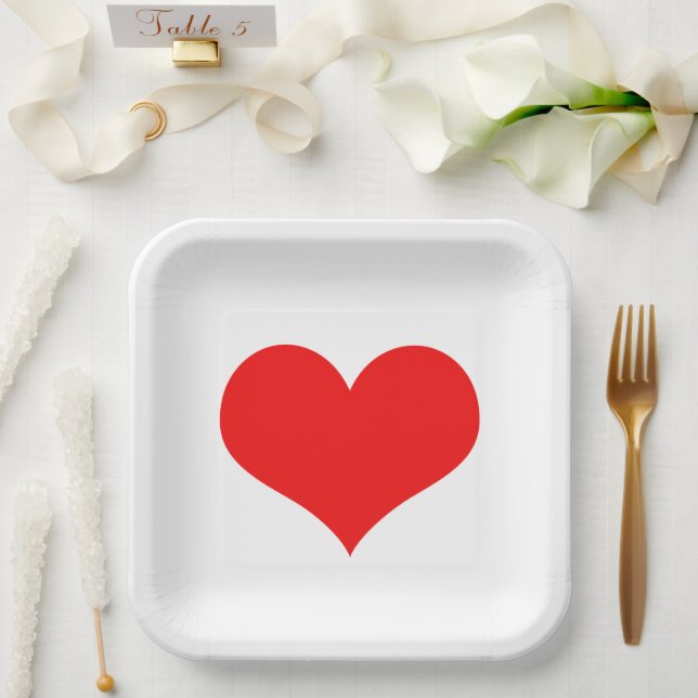 Assiettes En Carton Mariages de chaleur rouge Anniversaires Baby Showe (Mariage)