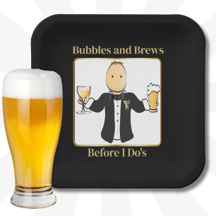 Assiettes En Carton Marié Dessin Animé Citation Drôle Bière Enterremen