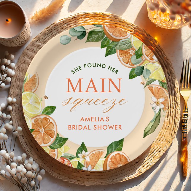 Assiettes En Carton Mariée au Main Squeeze Citrus (Créateur téléchargé)