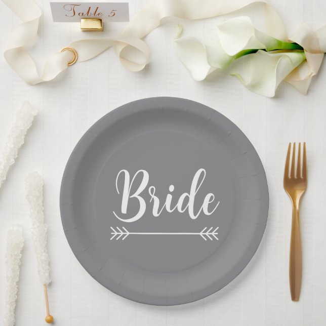 Assiettes En Carton mariée chic élégante | (Mariage)