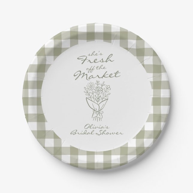 Assiettes En Carton Mariée Fraîche du Marché (Devant)