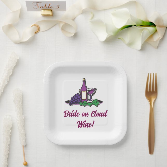 Assiettes En Carton Mariée sur vin Cloud ! (Mariage)