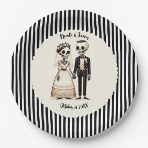 Assiettes En Carton Mariés squelettiques Douce Épouse Mariage Fantaisi