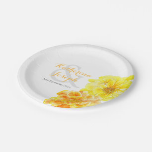 Assiettes En Carton marigolds mariage aquarelle plaque de papier perso