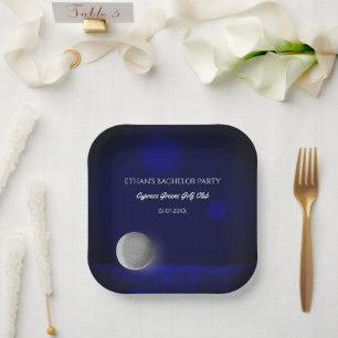 Assiettes En Carton Marine Blue golf - golfeurs bachelor partie de gol