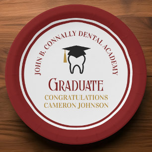 Assiettes En Carton Maroon Dental School Custom Graduation Party