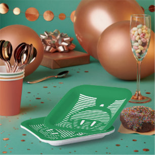 Assiettes En Carton MARVIN L'Icône rayée MARTIAN™