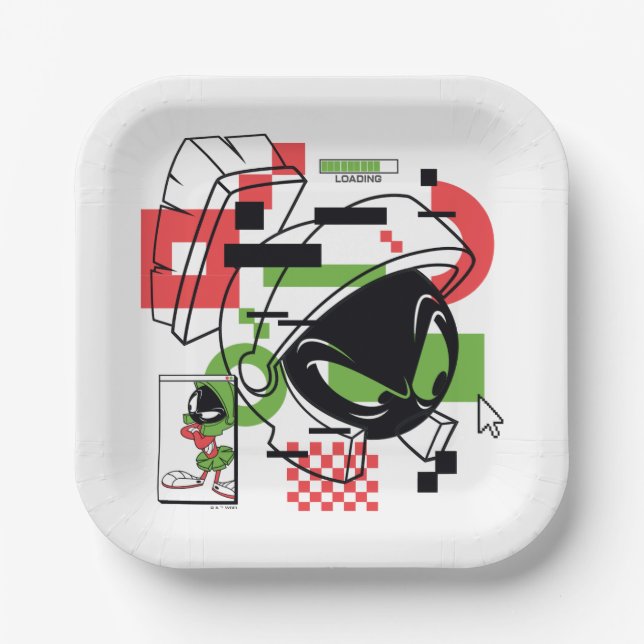 Assiettes En Carton MARVIN THE MARTIAN™ Glitch (Recto)