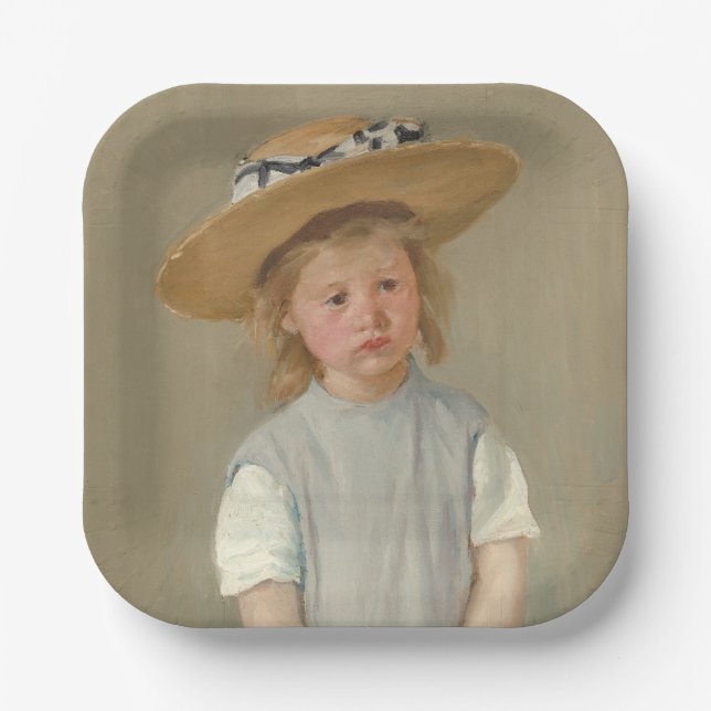 Assiettes En Carton Mary Cassatt - Enfant en paille Casquette (Recto)