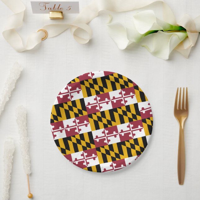 Assiettes En Carton Marylander Flag Design, Flag of Maryland (Mariage)
