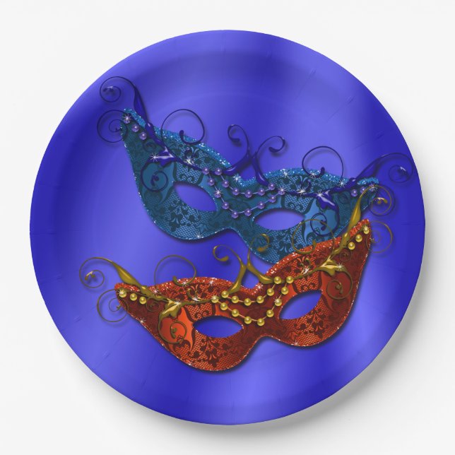 Assiettes En Carton Mascarade Mascarade Mascarade Plaques de papier à  (Devant)