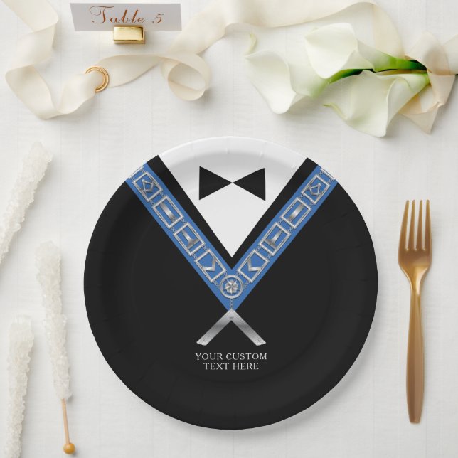 Assiettes En Carton Masonic Masters Jewel Tux Modèle Freemason (Mariage)