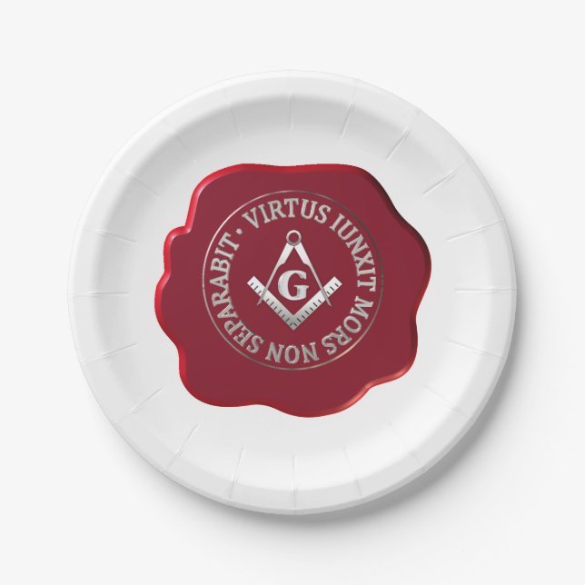 Assiettes En Carton Masonic sceau de cire (Devant)