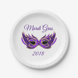 Assiettes En Carton Masque Mardi Gras 2018