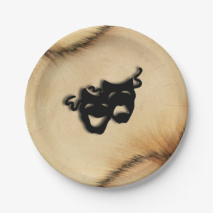 Assiettes En Carton Masques rustiques de théâtre de comédie et de