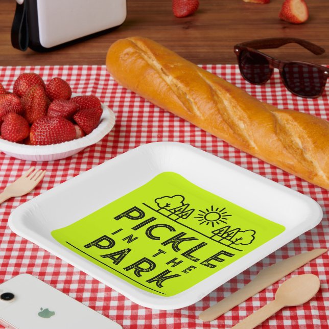 Assiettes En Carton Match Club Tournoi Événement Pickleball Fun (Pique-nique)