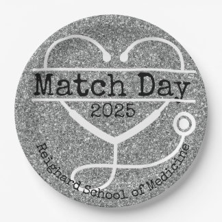 Assiettes En Carton Match Day Silver 2025 Parties scintillant Stethosc