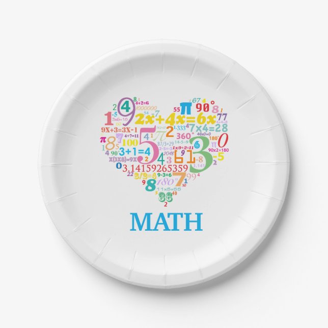 Assiettes En Carton Math du cœur (Devant)