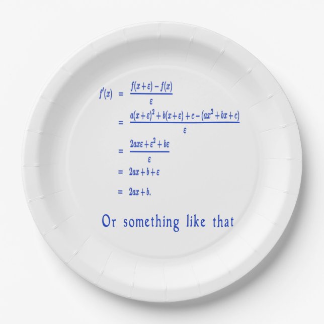 Assiettes En Carton Mathématiques (Devant)