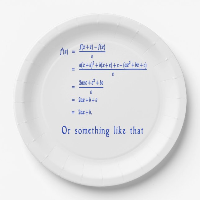 Assiettes En Carton Mathématiques (Devant)