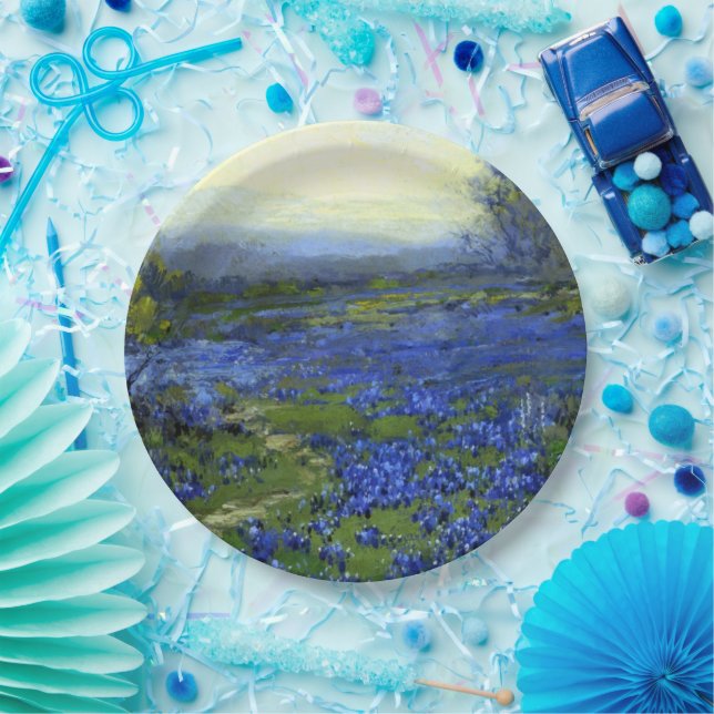 Assiettes En Carton Matin dans les Bluebonnets (Fête)