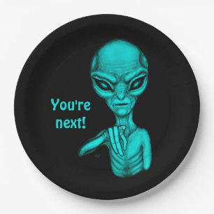 Assiettes En Carton Mauvais Alien, Tu es le prochain !