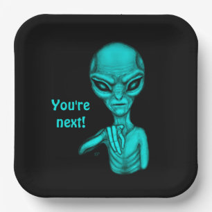Assiettes En Carton Mauvais Alien, Tu es le prochain !
