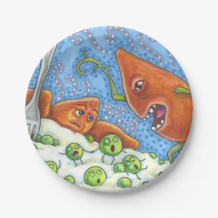 ASSIETTES EN CARTON MAUVAIS JAM JOUER AUX POIS, AMUSANT REPAS DE REPAS