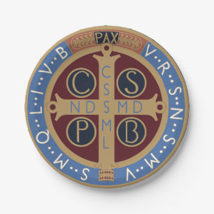 Assiettes En Carton Médaille de saint Benoît