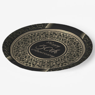 Assiettes En Carton Médaille d'or du 50e anniversaire