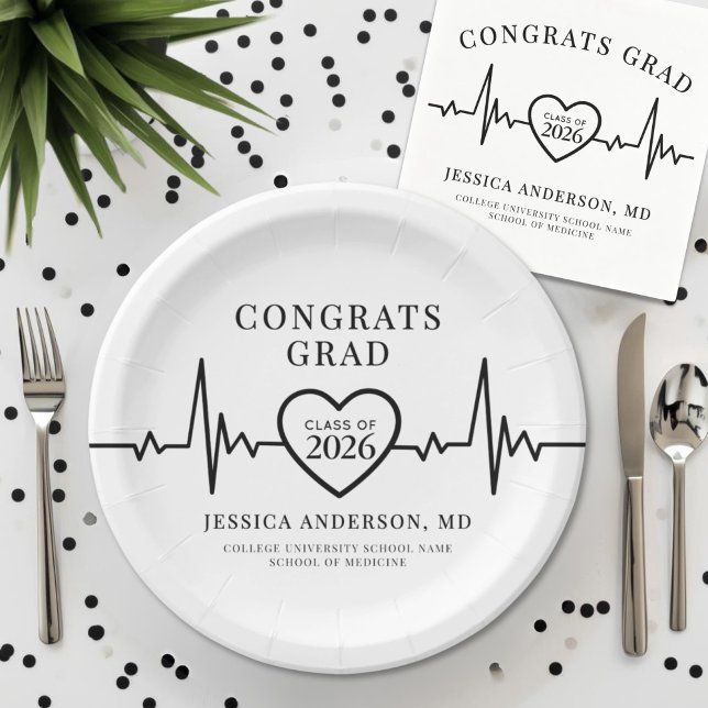 Assiettes En Carton Médecin en soins infirmiers Partie de graduation M (Nursing Doctor Medical Graduation Party Paper Plates)