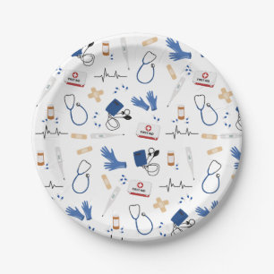 Assiettes En Carton Médecin Médicale moderne Motif infirmière