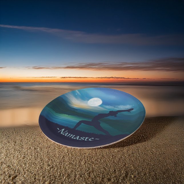 Assiettes En Carton Méditation Yoga clair de lune Crescent lune Saluta (Créateur téléchargé)