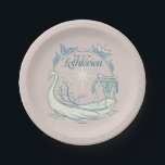 Assiettes En Carton Meet me in LOTHLORIEN™ - Swan Boat<br><div class="desc">Drift into the timeless beauty of Middle-earth™ with this enchanting Lord of the Rings™ design inspired by Lothlórien™. Featuring an elegant Elven swan boat gliding across tranquil waters beneath a radiant star, the artwork captures the serenity and starlit magic of the Golden Wood. Framed by delicate leaves and graceful linework,...</div>