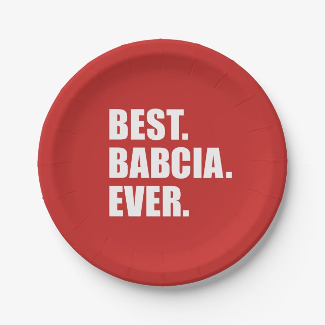 Assiettes En Carton Meilleur Babcia jamais grand-mère polonaise (Devant)