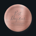Assiettes En Carton Meilleur Jour jamais Rose Gold Blush Pink Mariage<br><div class="desc">Le Meilleur Jour jamais Faux Moderne et Élégant Rose métallique Or Foil Blush Pink Plaques qui sont parfaites pour une Rose Gold ou Rose Mariage Réception.Les Plaques de Réception Mariage personnalisées permettent de mettre à jour le nom de la mariée et des mariés et la date du mariage.</div>