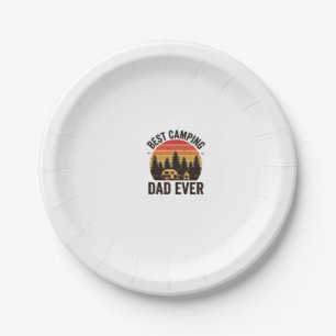 Assiettes En Carton Meilleur Papa de Camping Vintage Design de Camping