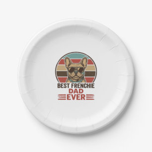 Assiettes En Carton Meilleur Papa Frenchie Ever Vintage Bulldog Shirt_