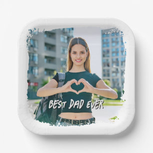 Assiettes En Carton Meilleur Papa Jamais Grunge Frontière Photo