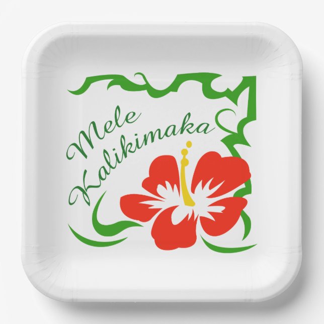 Assiettes En Carton Mele Kalikimaka (Recto)