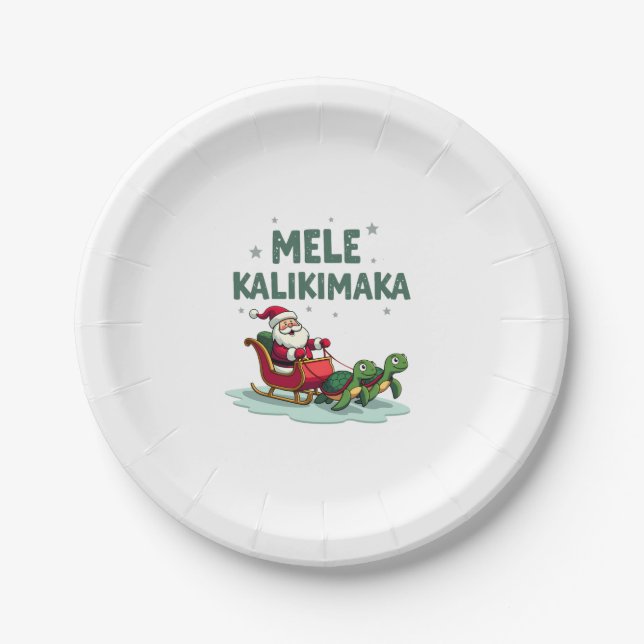 Assiettes En Carton Mele Kalikimaka Christmas Shirt � Santa Sleigh Sea (Devant)