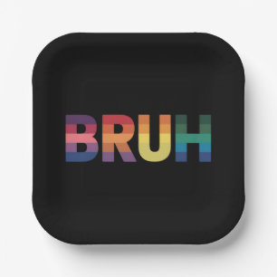 Assiettes En Carton Mème bruh drôle dire salut frère gay fierté LGBT