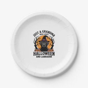 Assiettes En Carton Mémé Halloween Labrador Drôle Vintage_1